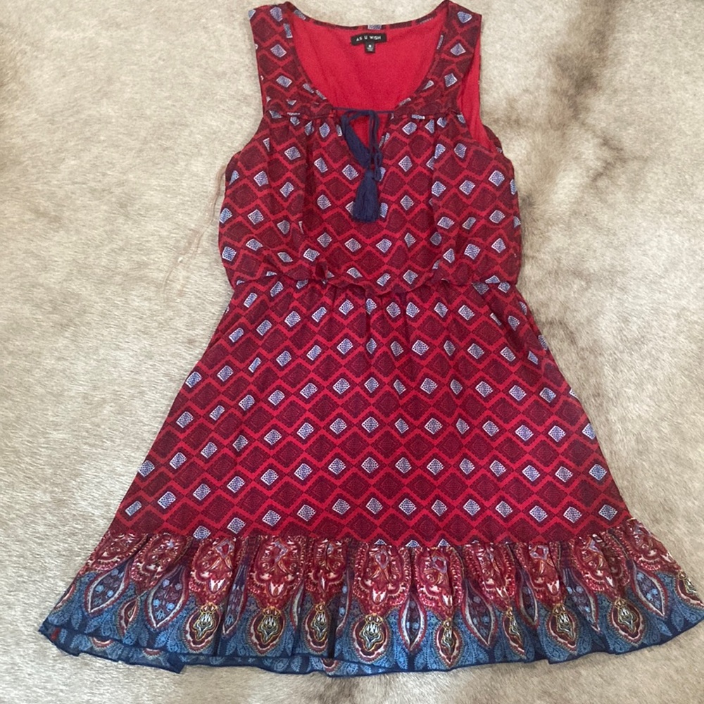 As U Wish size medium navy and red women’s dress
